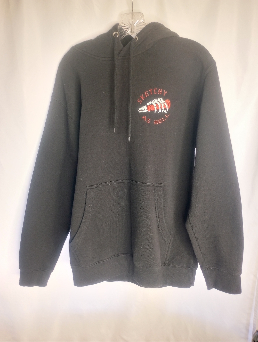 *Sketchy As Hell Black Hoodie Size M